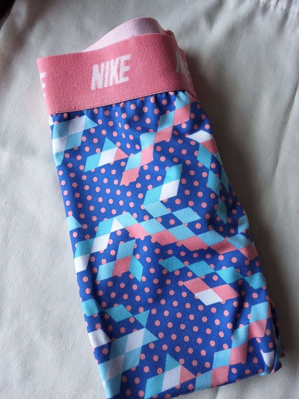 Nike Pink & Blue Geometric Leggings